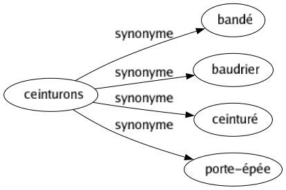 Synonyme de Ceinturons : Bandé Baudrier Ceinturé Porte-épée 