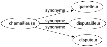 Synonyme de Chamailleuse : Querelleur Disputailleur Disputeur 