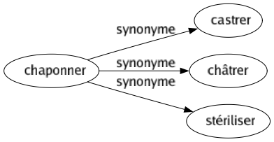 Synonyme de Chaponner : Castrer Châtrer Stériliser 