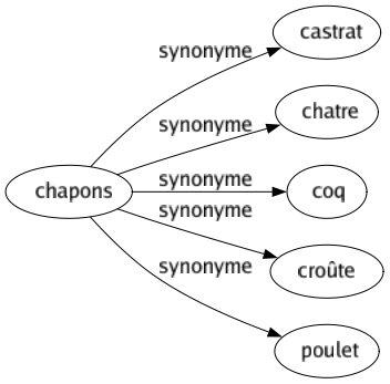 Synonyme de Chapons : Castrat Chatre Coq Croûte Poulet 