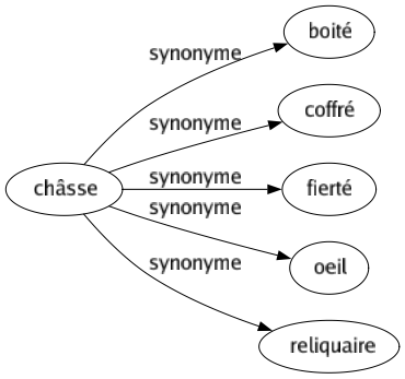 Synonyme de Châsse : Boité Coffré Fierté Oeil Reliquaire 