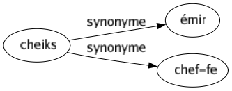 Synonyme de Cheiks : Émir Chef-fe 