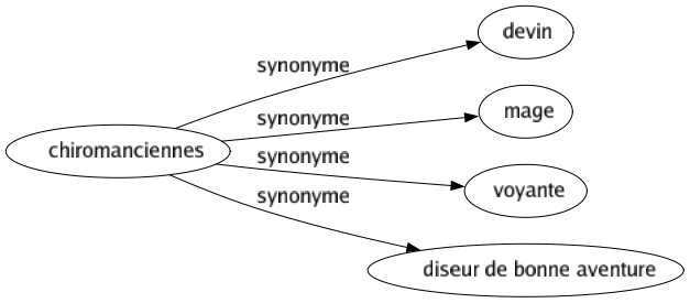 Synonyme de Chiromanciennes : Devin Mage Voyante Diseur de bonne aventure 