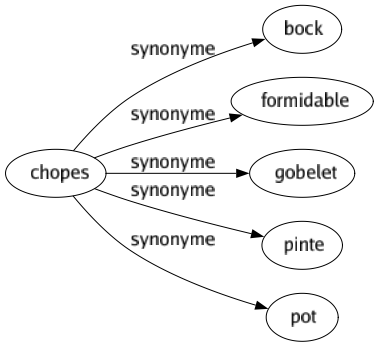 Synonyme de Chopes : Bock Formidable Gobelet Pinte Pot 