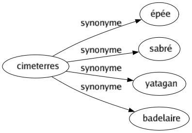 Synonyme de Cimeterres : Épée Sabré Yatagan Badelaire 