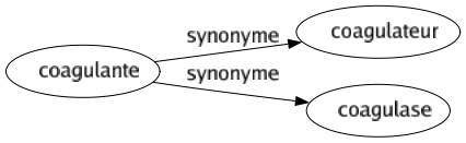 Synonyme de Coagulante : Coagulateur Coagulase 