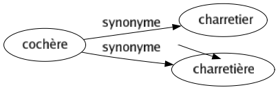 Synonyme de Cochère : Charretier Charretière 