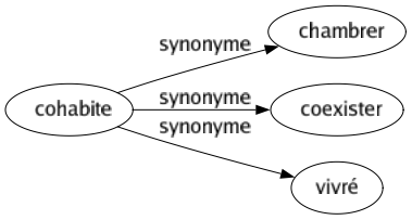 Synonyme de Cohabite : Chambrer Coexister Vivré 