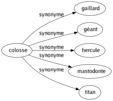 Synonyme de Colosse : Gaillard Géant Hercule Mastodonte Titan 