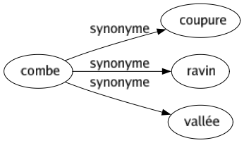 Synonyme de Combe : Coupure Ravin Vallée 