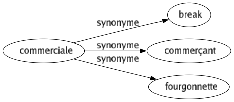 Synonyme de Commerciale : Break Commerçant Fourgonnette 