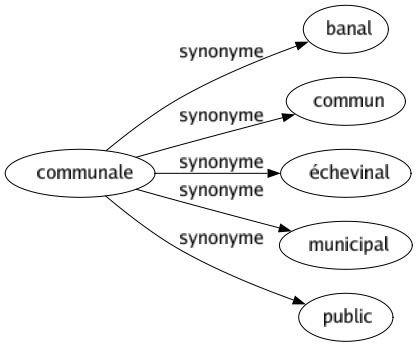 Synonyme de Communale : Banal Commun Échevinal Municipal Public 