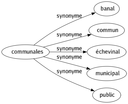 Synonyme de Communales : Banal Commun Échevinal Municipal Public 