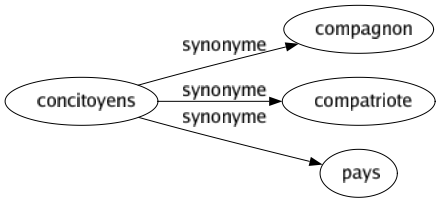 Synonyme de Concitoyens : Compagnon Compatriote Pays 