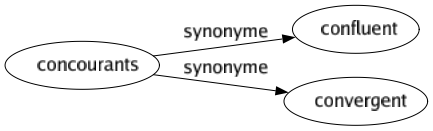 Synonyme de Concourants : Confluent Convergent 