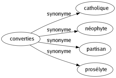 Synonyme de Converties : Catholique Néophyte Partisan Prosélyte 