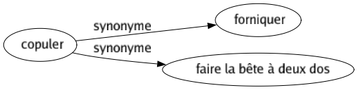 Synonyme de Copuler : Forniquer Faire la bête à deux dos 