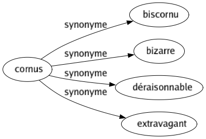 Synonyme de Cornus : Biscornu Bizarre Déraisonnable Extravagant 