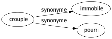 Synonyme de Croupie : Immobile Pourri 