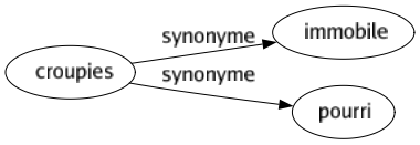 Synonyme de Croupies : Immobile Pourri 