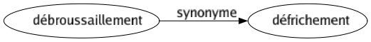 Synonyme de Débroussaillement : Défrichement 