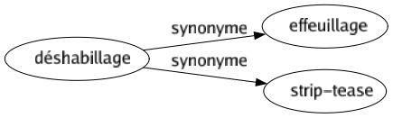 Synonyme de Déshabillage : Effeuillage Strip-tease 