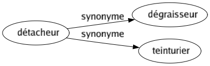 Synonyme de Détacheur : Dégraisseur Teinturier 