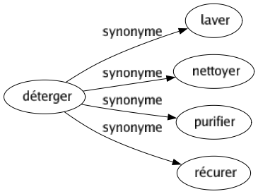 Synonyme de Déterger : Laver Nettoyer Purifier Récurer 