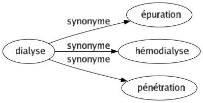 Synonyme de Dialyse : Épuration Hémodialyse Pénétration 