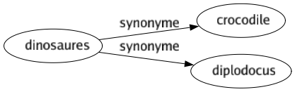 Synonyme de Dinosaures : Crocodile Diplodocus 