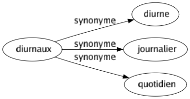 Synonyme de Diurnaux : Diurne Journalier Quotidien 