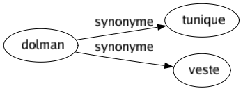 Synonyme de Dolman : Tunique Veste 