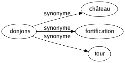 Synonyme de Donjons : Château Fortification Tour 