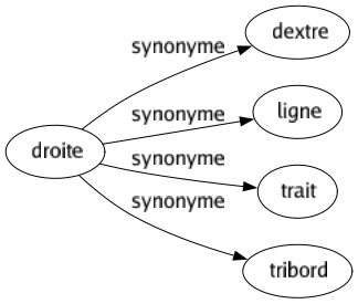 Synonyme de Droite : Dextre Ligne Trait Tribord 