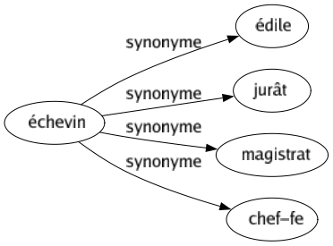 Synonyme de Échevin : Édile Jurât Magistrat Chef-fe 