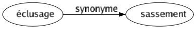 Synonyme de Éclusage : Sassement 