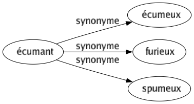 Synonyme de Écumant : Écumeux Furieux Spumeux 