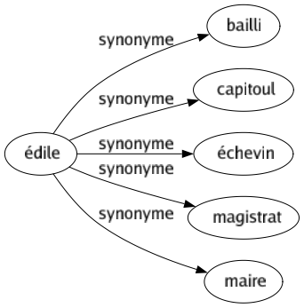 Synonyme de Édile : Bailli Capitoul Échevin Magistrat Maire 