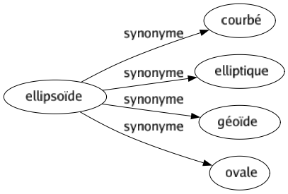 Synonyme de Ellipsoïde : Courbé Elliptique Géoïde Ovale 