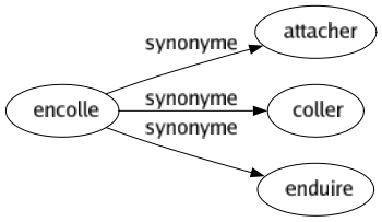 Synonyme de Encolle : Attacher Coller Enduire 