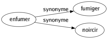 Synonyme de Enfumer : Fumiger Noircir 