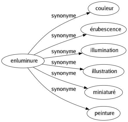 Synonyme de Enluminure : Couleur Érubescence Illumination Illustration Miniaturé Peinture 