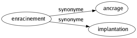 Synonyme de Enracinement : Ancrage Implantation 