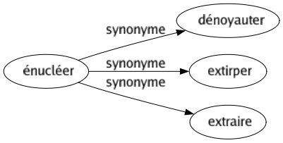 Synonyme de Énucléer : Dénoyauter Extirper Extraire 