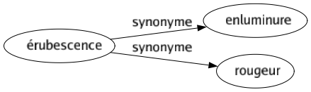 Synonyme de Érubescence : Enluminure Rougeur 