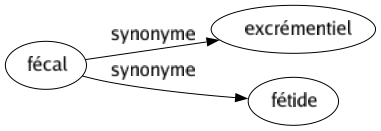 Synonyme de Fécal : Excrémentiel Fétide 