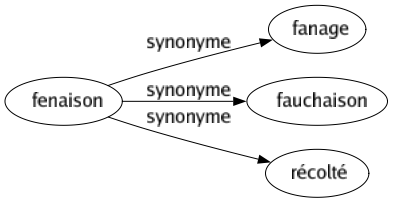 Synonyme de Fenaison : Fanage Fauchaison Récolté 