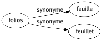 Synonyme de Folios : Feuille Feuillet 