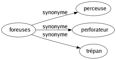 Synonyme de Foreuses : Perceuse Perforateur Trépan 