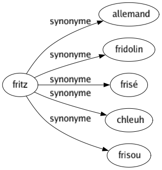 Synonyme de Fritz : Allemand Fridolin Frisé Chleuh Frisou 